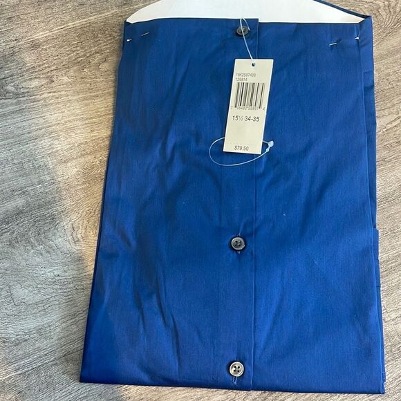 Calvin Klein Slim Stretch Dress Shirt-BLUE-15.5-34/35 Extreme Slim Fit - Picture 3 of 3